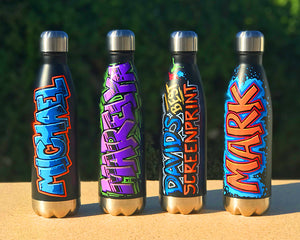 Graffiti Water Bottles for Kids 80's 90's Party - Graffiti Font Style Names