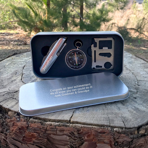 Personalized Camping Hiking Outdoor Gift Set - Etch Hike Gift Camp Tool